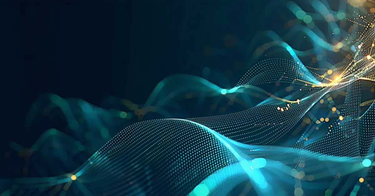 Abstract concept of hidden network requests blocking a web page render, shown as tangled glowing threads